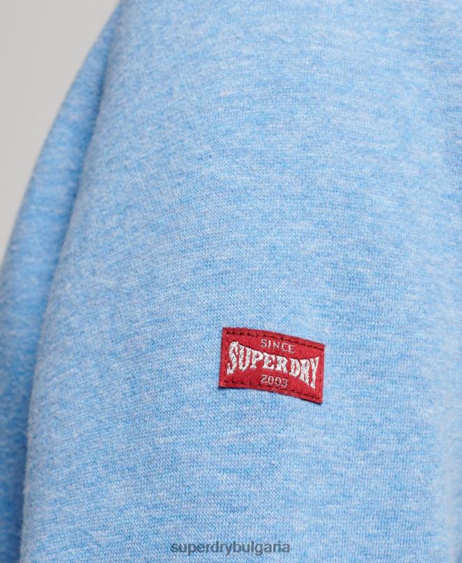 Superdry облекло N00H2289 син Жени реколта колегиална качулка с цип