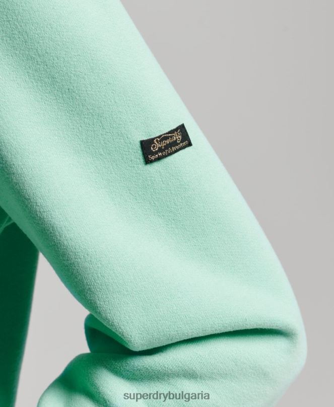 Superdry облекло N00H2294 зелено Жени винтидж качулка с лого