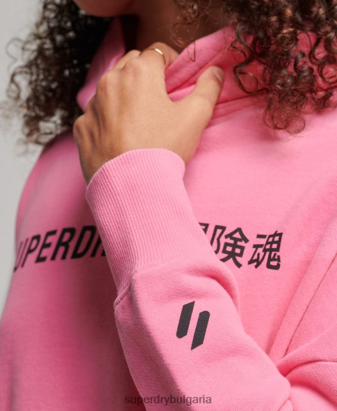 Superdry облекло N00H2303 розово Жени core sport crop box hoodie