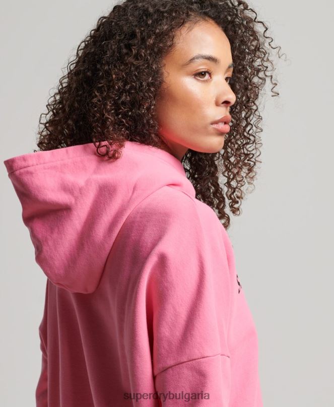 Superdry облекло N00H2303 розово Жени core sport crop box hoodie