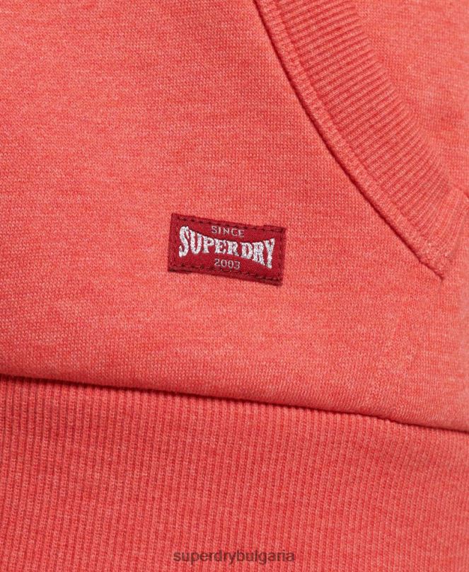 Superdry облекло N00H2313 корал Жени ретро сценарий колегиален качулка
