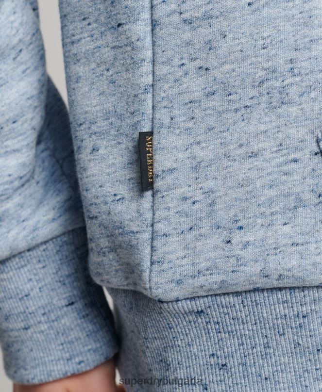 Superdry облекло N00H2320 светло синьо Жени университетски суичър с ретро лого