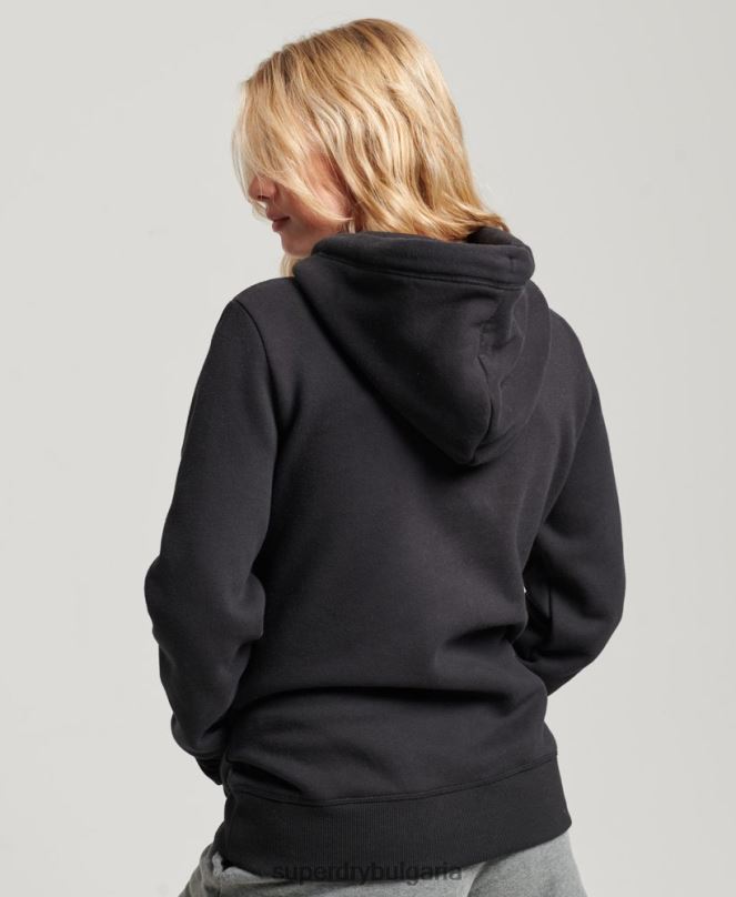 Superdry облекло N00H2321 черен Жени ретро суичър с бродирано лого