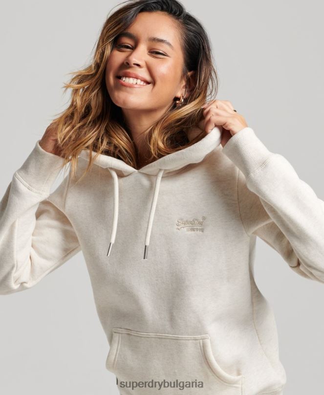 Superdry облекло N00H3270 сметана Жени ретро суичър с бродирано лого