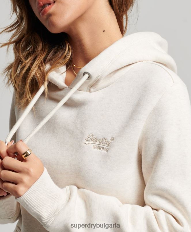 Superdry облекло N00H3270 сметана Жени ретро суичър с бродирано лого