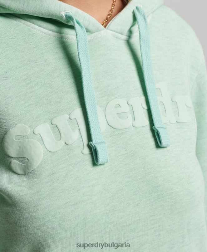 Superdry облекло N00H3273 зелено Жени класически суичър с качулка Cooper