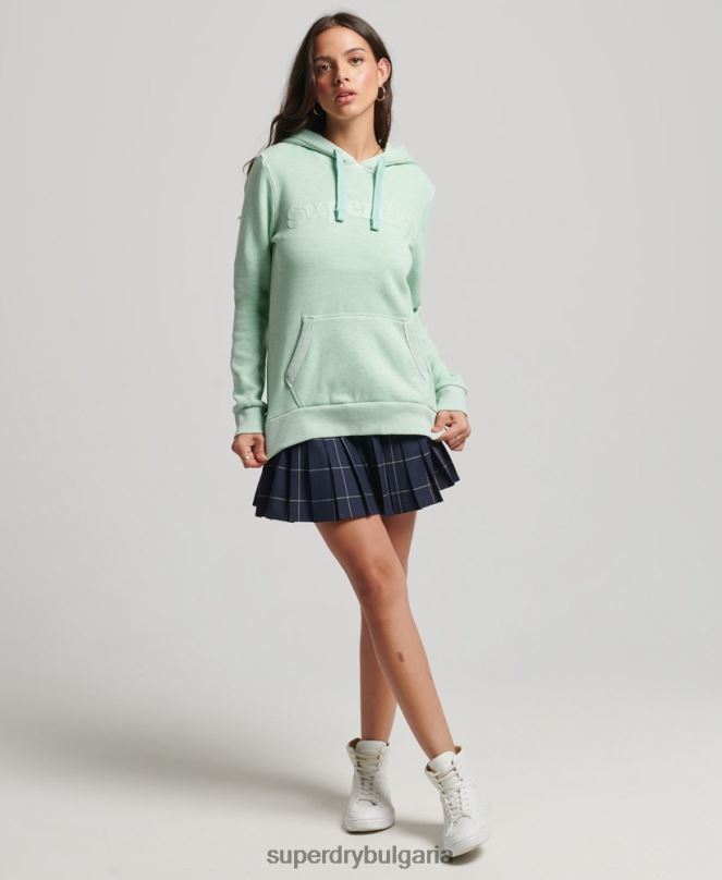 Superdry облекло N00H3273 зелено Жени класически суичър с качулка Cooper