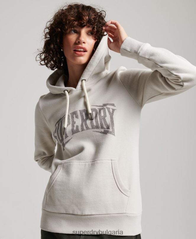 Superdry облекло N00H3280 светло сив Жени украсена качулка