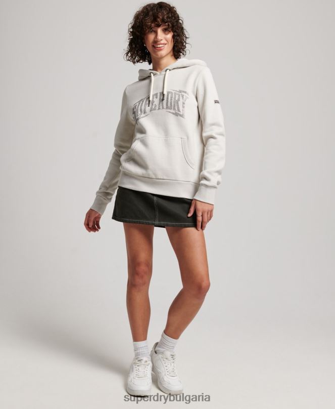 Superdry облекло N00H3280 светло сив Жени украсена качулка