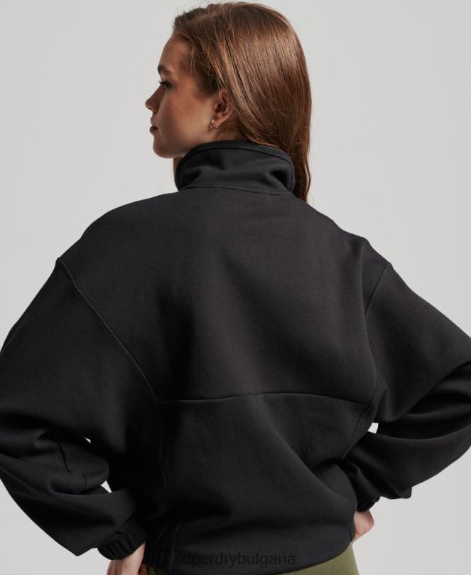 Superdry облекло N00H3281 черен Жени суичър с половин цип tech batwing