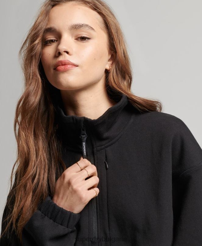 Superdry облекло N00H3281 черен Жени суичър с половин цип tech batwing