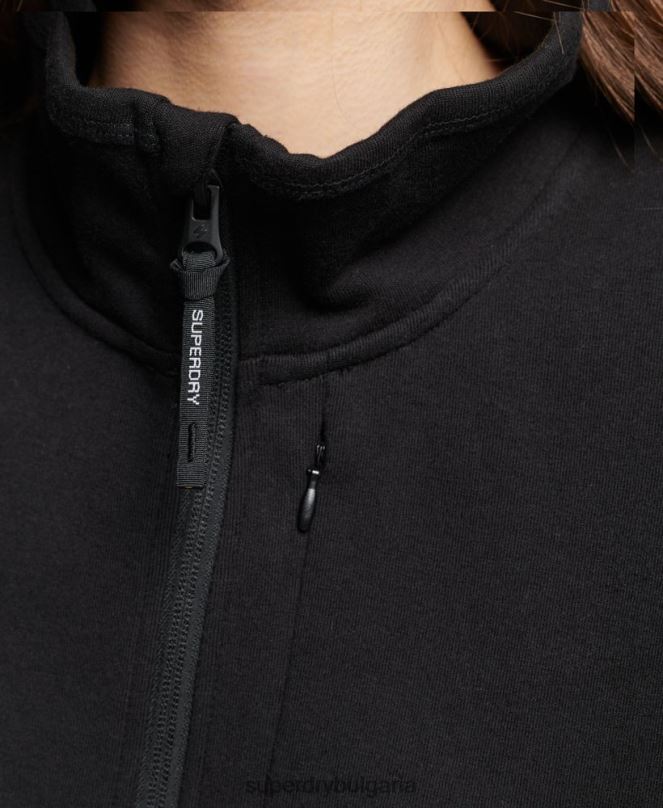 Superdry облекло N00H3281 черен Жени суичър с половин цип tech batwing