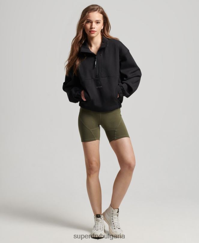 Superdry облекло N00H3281 черен Жени суичър с половин цип tech batwing