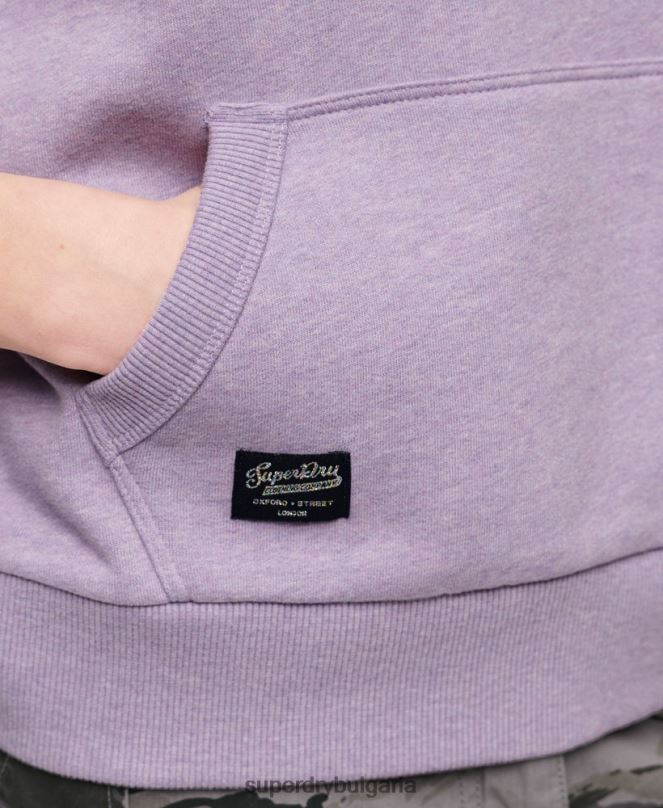 Superdry облекло N00H3282 лилаво Жени неонова ретро качулка с лого