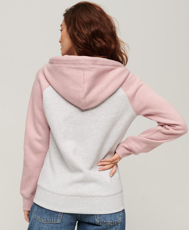 Superdry облекло N00H3283 сиво Жени бейзболна качулка с ретро лого и цип