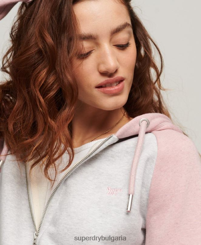 Superdry облекло N00H3283 сиво Жени бейзболна качулка с ретро лого и цип