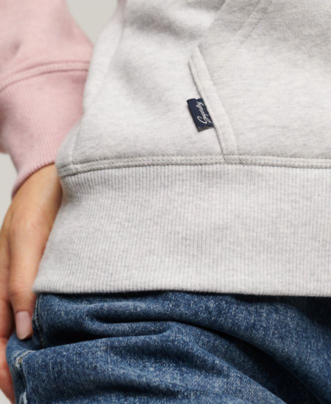 Superdry облекло N00H3283 сиво Жени бейзболна качулка с ретро лого и цип