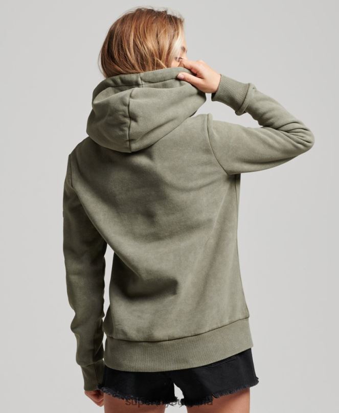 Superdry облекло N00H3284 зелено Жени украсена качулка