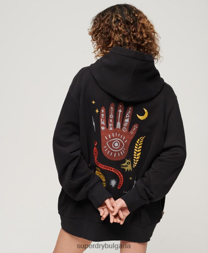 Superdry облекло N00H3290 черен Жени номадски народен качулка