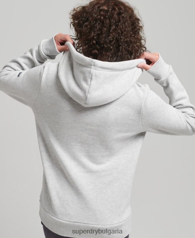 Superdry облекло N00H3291 светло сив Жени качулка за пътуване