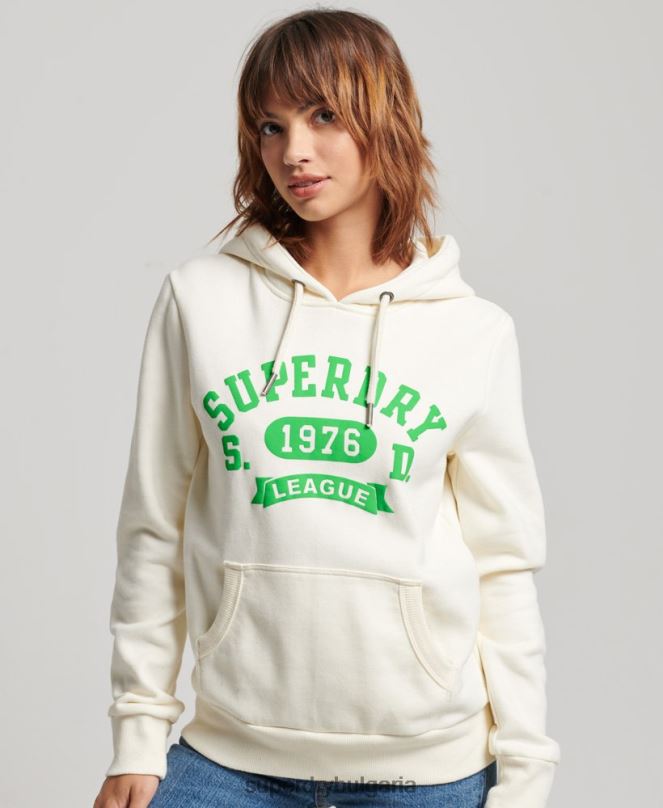 Superdry облекло N00H3294 бяло Жени ретро спортна качулка
