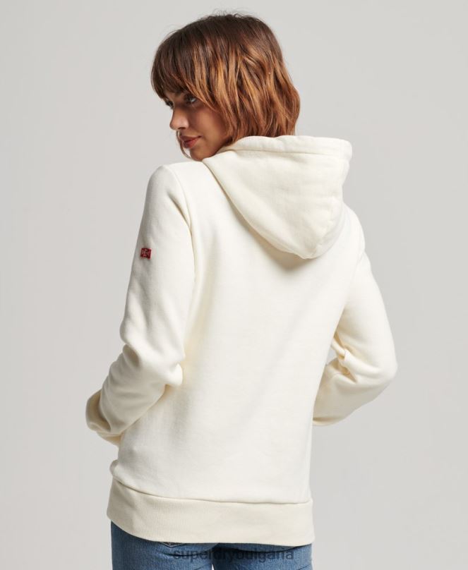 Superdry облекло N00H3294 бяло Жени ретро спортна качулка