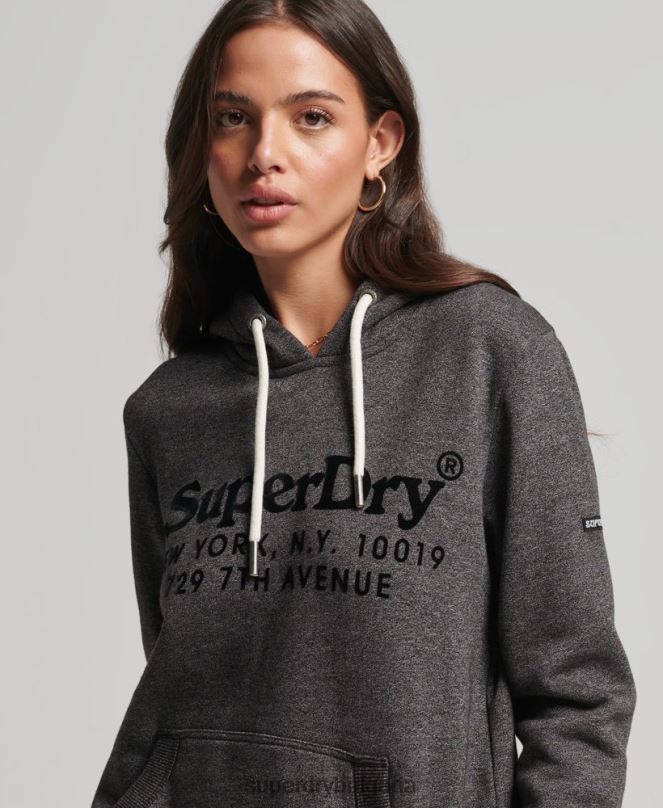 Superdry облекло N00H3295 тъмно сив Жени качулка интерес за място