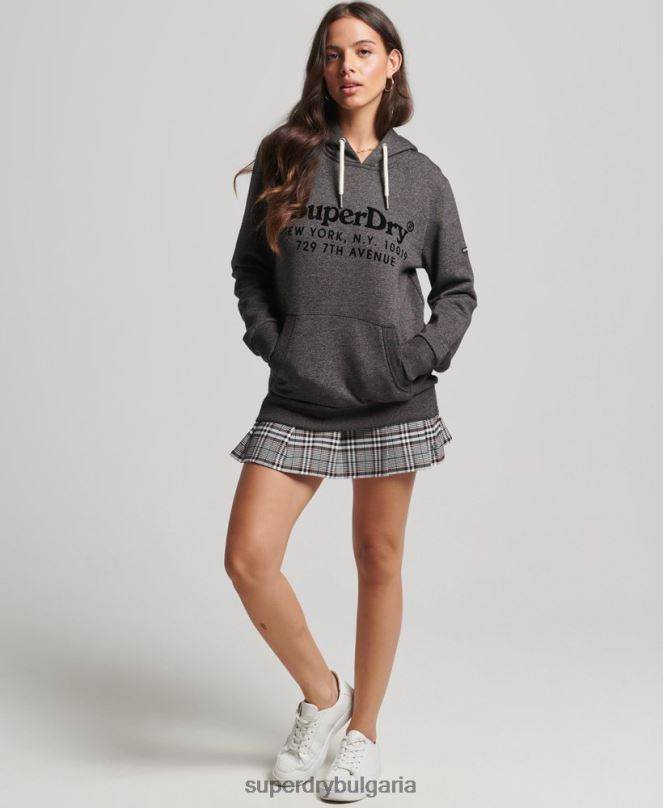 Superdry облекло N00H3295 тъмно сив Жени качулка интерес за място