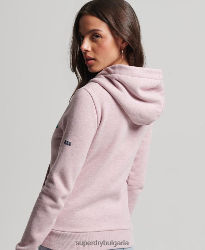 Superdry облекло N00H3298 розово Жени винтидж купър носталгичен суичър с цип