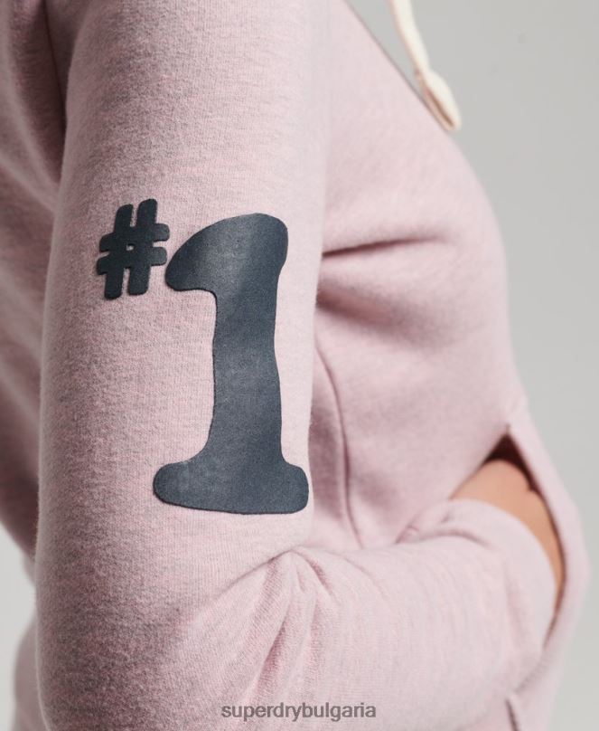 Superdry облекло N00H3298 розово Жени винтидж купър носталгичен суичър с цип