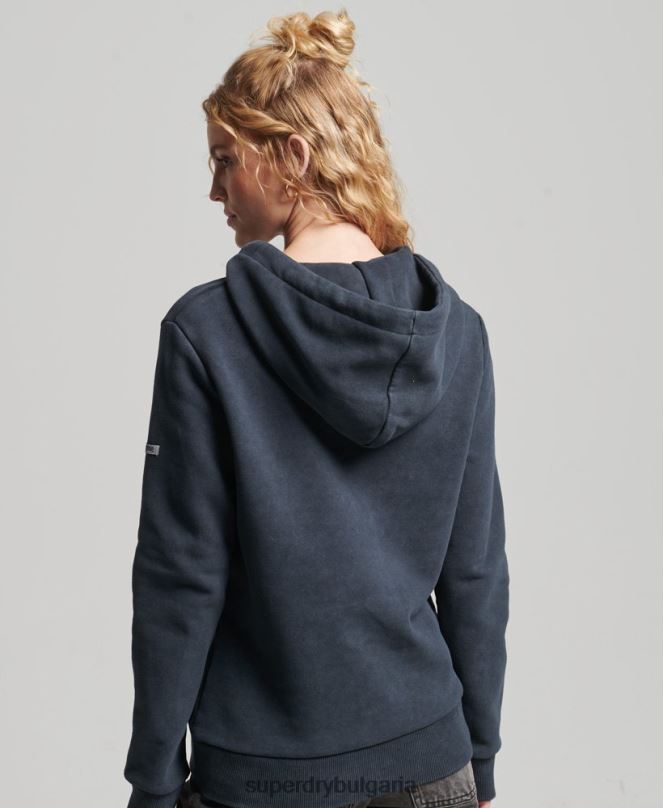 Superdry облекло N00H3300 черен Жени марка метална качулка