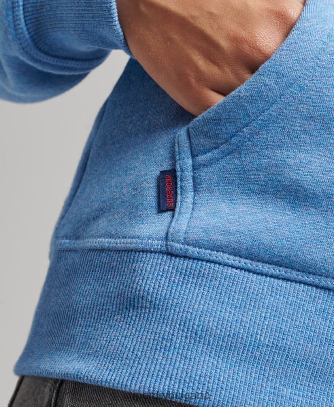 Superdry облекло N00H3301 син Жени качулка с цип и лого от органичен памук