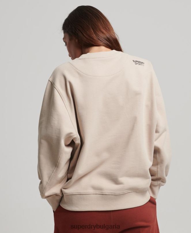 Superdry облекло N00H3309 бежово Жени core crew суичър