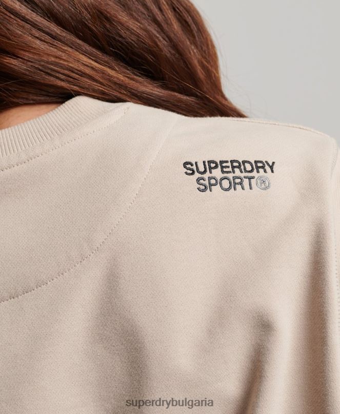 Superdry облекло N00H3309 бежово Жени core crew суичър