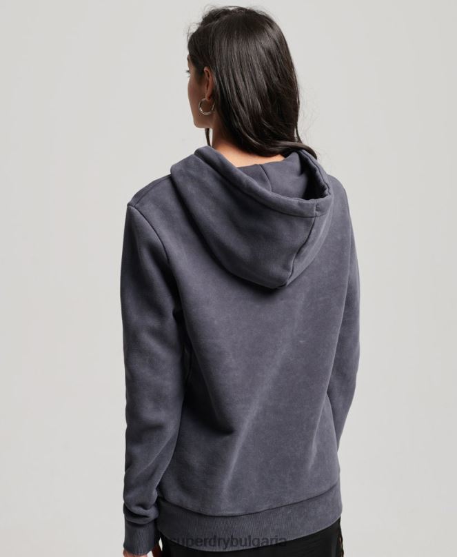 Superdry облекло N00H3321 тъмно сив Жени качулка от магазин за ретро стоки