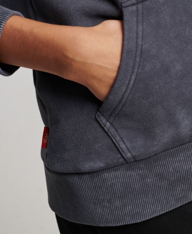 Superdry облекло N00H3321 тъмно сив Жени качулка от магазин за ретро стоки