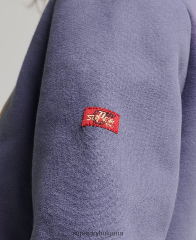 Superdry облекло N00H3322 лилаво Жени оригинална качулка с винтидж лого