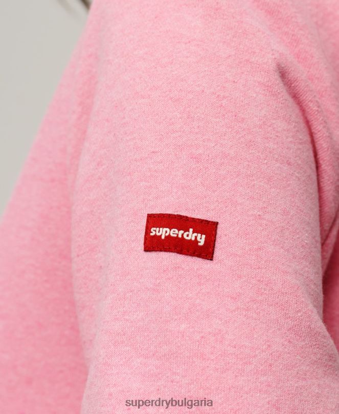 Superdry облекло N00H3326 розово Жени премиум избеляла качулка с ретро лого