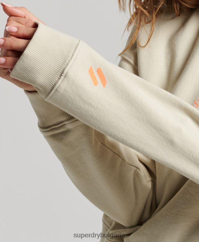 Superdry облекло N00H3327 бежово Жени core sport горнище с половин цип