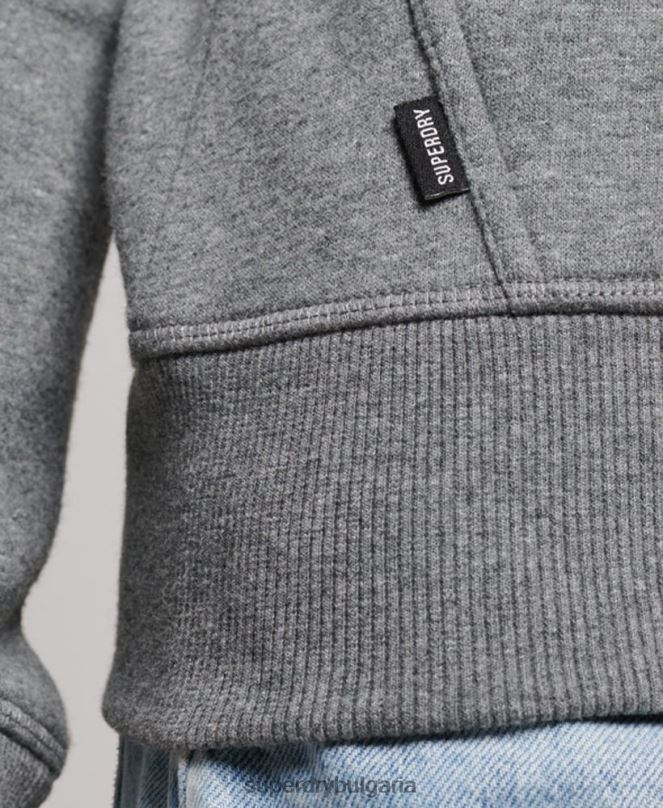 Superdry облекло N00H3335 сиво Жени ретро суичър с цип с бродирано лого