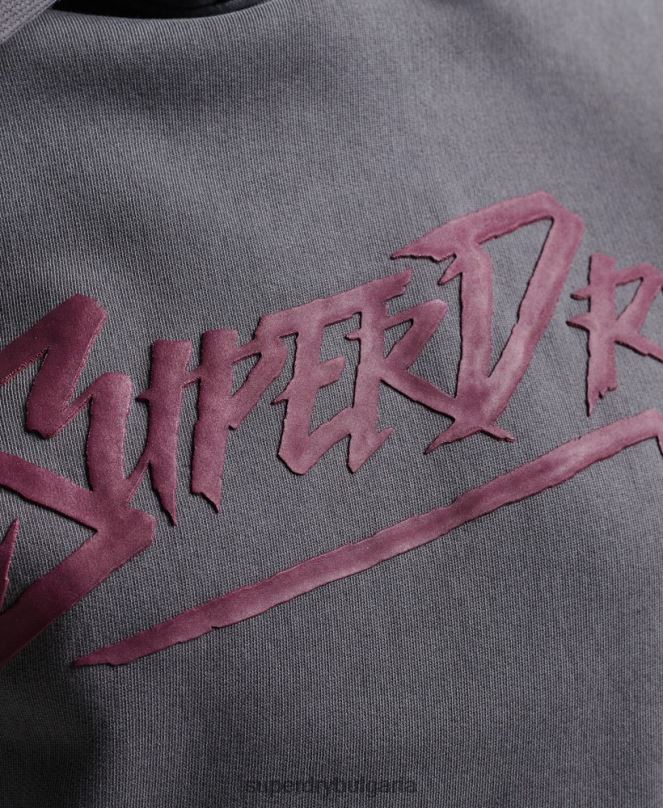 Superdry облекло N00H3337 тъмно сив Жени инди марка качулка