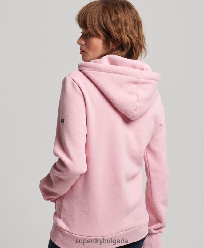 Superdry облекло N00H3338 розово Жени суичър с релефно графично лого