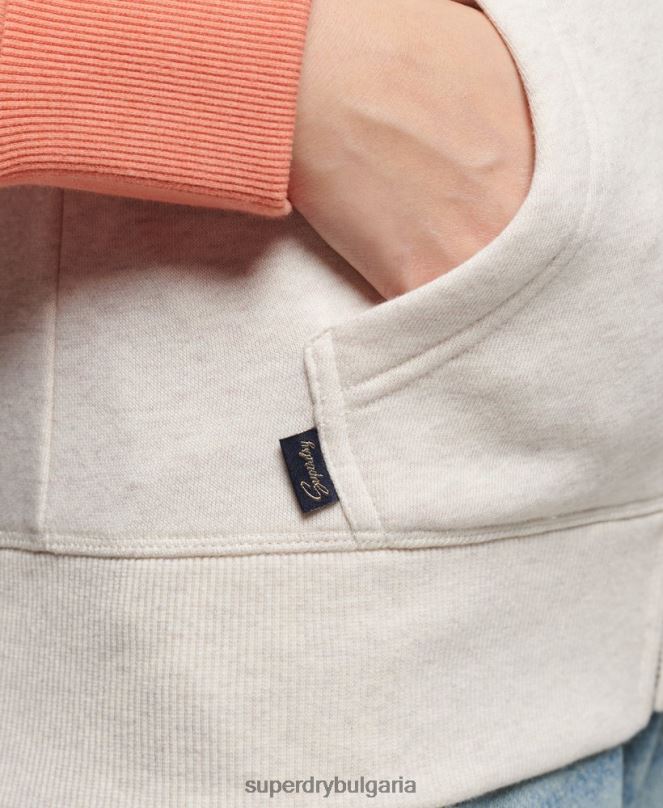 Superdry облекло N00H3339 корал Жени бейзболна качулка с ретро лого и цип