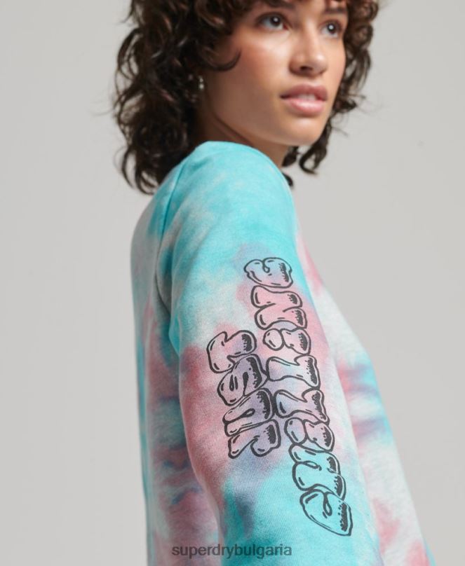 Superdry облекло N00H3340 сиво Жени графичен суичър в гората