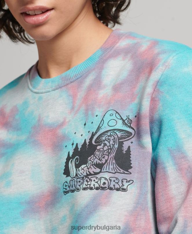 Superdry облекло N00H3340 сиво Жени графичен суичър в гората
