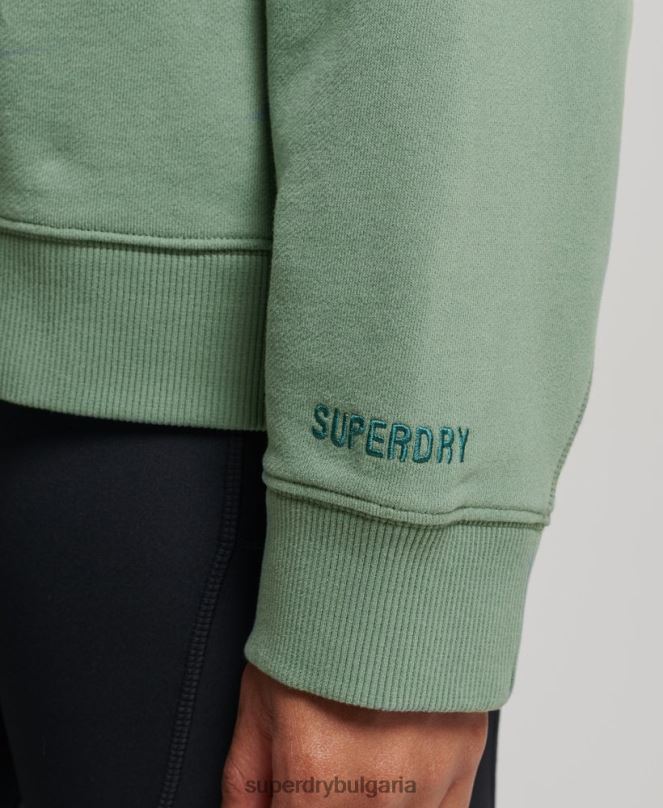 Superdry облекло N00H3341 зелено Жени суитшърт от органичен памук