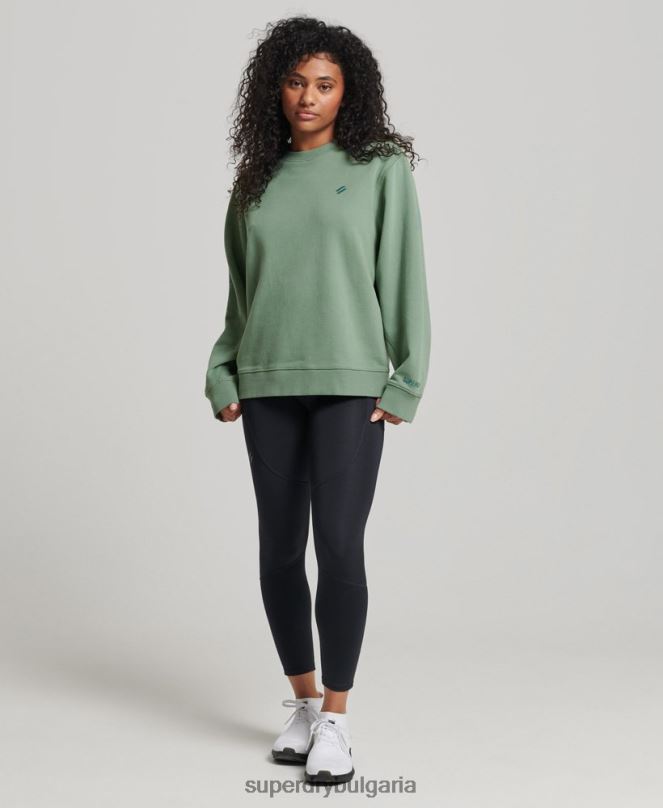 Superdry облекло N00H3341 зелено Жени суитшърт от органичен памук