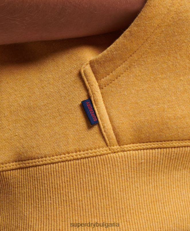 Superdry облекло N00H3344 жълто Жени ретро суичър с бродирано лого