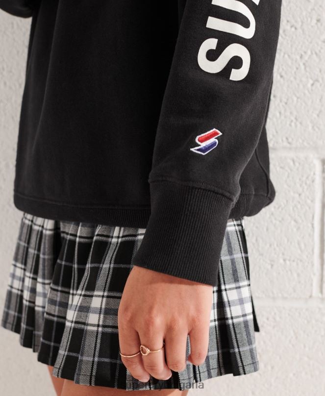 Superdry облекло N00H3345 черен Жени Голямо горнище с половин цип за градски колеж