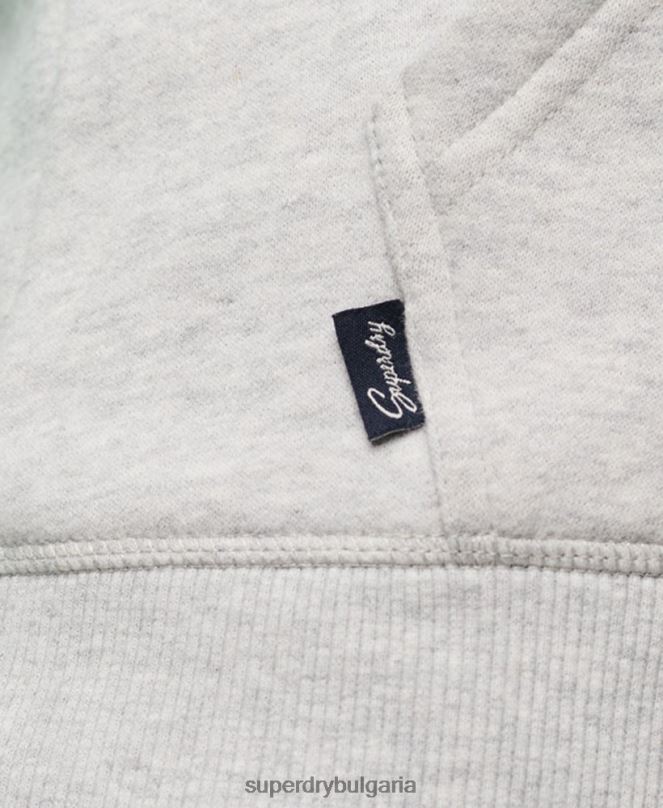 Superdry облекло N00H3349 зелено Жени бейзболна качулка с ретро лого и цип
